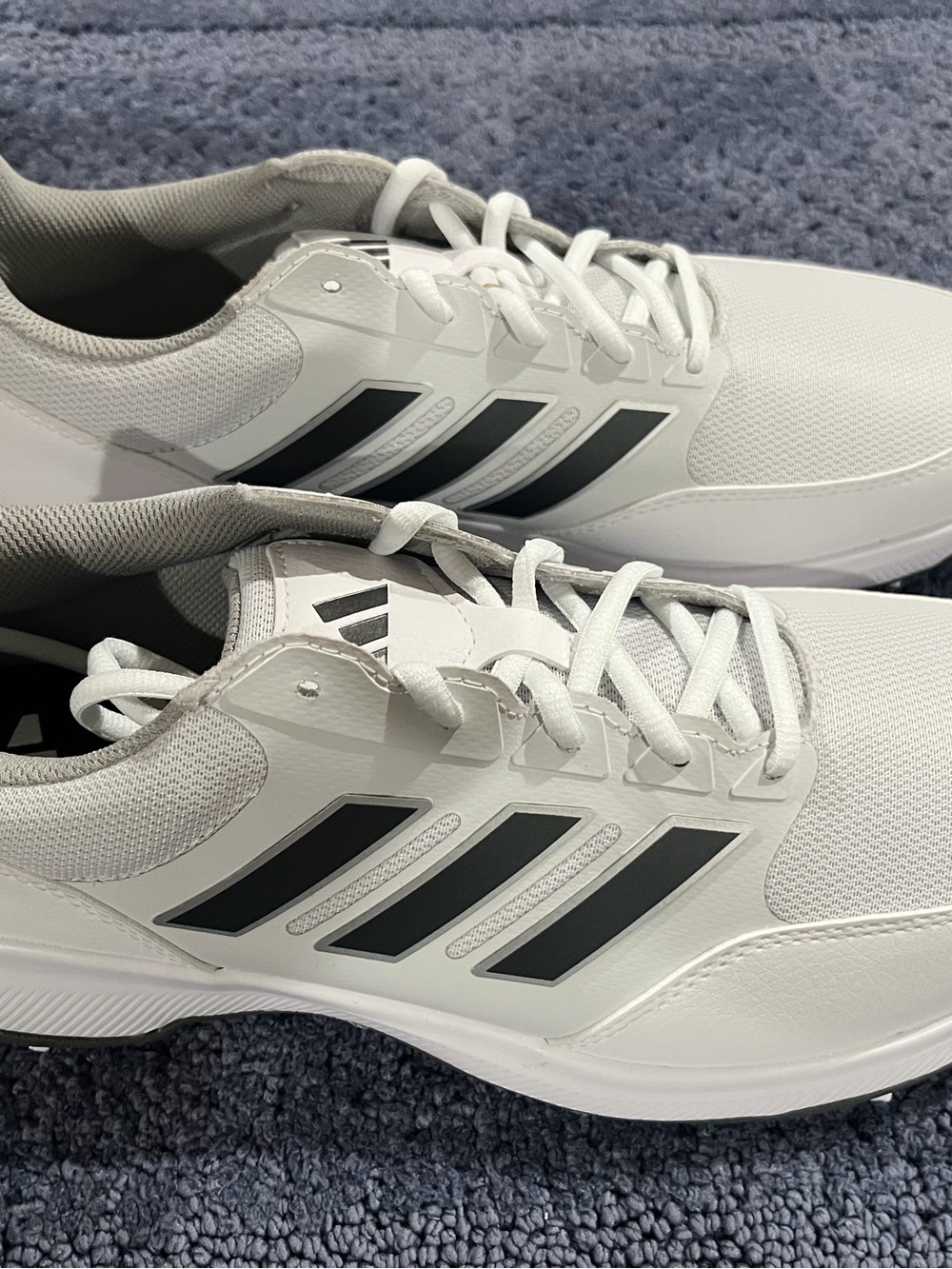 adidas Tech Response Golf White Athletic Sneakers with Black Stripes